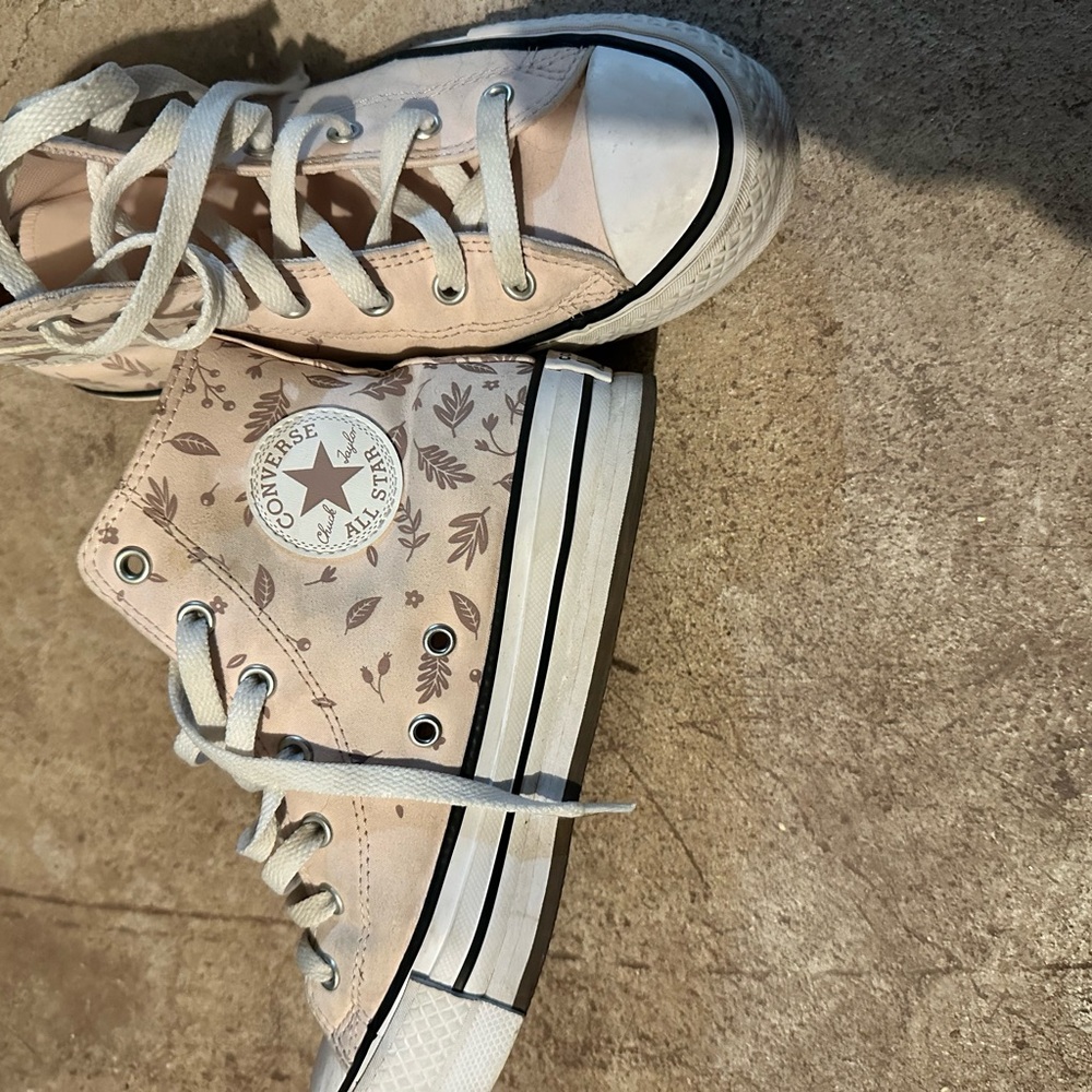 Converse High-Top Sneakers in Cream